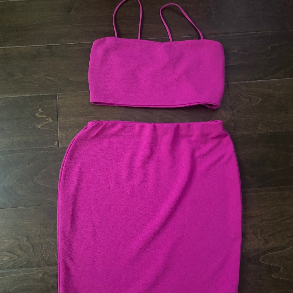 Boohoo Crop Top and Skirt Set